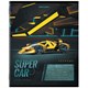 Тетрадь 12 л. BRAUBERG, клетка, обложка картон, SUPER CAR, 106465 106465