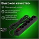 Сетевой фильтр SONNEN U-3513, 5 розеток, с заземлением, выключатель, 10 А, 3 м, черный, 513489 513489