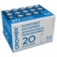Батарейки алкалиновые пальчиковые КОМПЛЕКТ 20 шт., CROMEX Alkaline, АА (LR6,15А), в коробке, 455593 455593