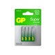 Батарейки КОМПЛЕКТ 4 шт., GP Super, AAA (LR03, 24А), алкалиновые, мизинчиковые, блистер, 24A-2CR4 450436