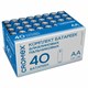 Батарейки алкалиновые "пальчиковые" КОМПЛЕКТ 40 шт., CROMEX Alkaline, АА (LR6,15А), в коробке, 45559 455594
