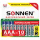 Батарейки SONNEN Super Alkaline, AAA (LR03, 24А), алкалиновые, 10 шт., в коробке, 454232 454232