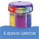 Блестки (глиттер) для декора, поделок, DIY, творчества, оформления, ОСТРОВ СОКРОВИЩ, диспенсер с дозатором, 6 цветов по 10 грамм, 191372 191372