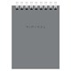 Блокнот МАЛЫЙ ФОРМАТ А7 75х105 мм, 40 л., гребень, картон, клетка, BRAUBERG "Minimal Classic", 116430 116430