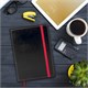 Блокнот А5 (148x218 мм), BRAUBERG "Office", под кожу, 80 л., резинка, клетка, черный, 111027 111027