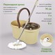 Комплект для уборки: швабра, ведро 7 л/5 л с отжимом центрифуга, 2 насадки, бежевый, LAIMA, 607488 607488