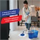 Комплект для уборки: швабра, ведро 14 л/5 л с отжимом центрифуга, 2 круглые насадки, LAIMA, 601460 601460