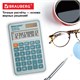 Калькулятор карманный BRAUBERG CX-102C-BL (76x126 мм), 12 разрядов, двойное питание, ГОЛУБОЙ, 272649 272649