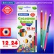 Карандаши цветные двусторонние BRAUBERG PREMIUM TWIN COLOUR, 12 штук, 24 цвета, шестигранные, грифель 3,3 мм, натуральное дерево, 181874 181874