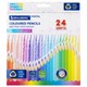Карандаши цветные BRAUBERG PASTEL, 24 пастельных цвета, трехгранные, грифель 3 мм, натуральное дерево, 181851 181851