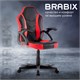 Кресло компьютерное BRABIX "Shark GM-203", экокожа, черное/красное, 532512 532512