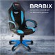 Кресло компьютерное BRABIX "Blaze GM-162", TW/экокожа, черное/голубое, 532578, 7083506 532578
