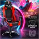 Кресло компьютерное BRABIX "Hunter GM-130", две подушки, экокожа, черное/красное, 532797 532797