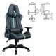 Кресло компьютерное BRABIX "GT Carbon GM-120", две подушки, экокожа, черное/зеленое, 531929 531929