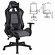 Кресло компьютерное BRABIX "GT Racer GM-100", две подушки, экокожа, черное/серое, 531926 531926
