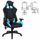 Кресло компьютерное BRABIX "GT Master GM-110", две подушки, экокожа, черное/голубое, 531928 531928