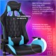 Кресло компьютерное BRABIX "GT Master GM-110", две подушки, экокожа, черное/голубое, 531928 531928