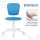 Кресло детское BRABIX "Joy MG-204W", без подлокотников, пластик белый, ткань TW, голубое, 533012 533012