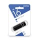 Флеш-диск 16 GB, SMARTBUY Quartz, USB 2.0, черный, SB16GBQZ-K 512765