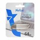 Флеш-диск 64 GB NETAC U352, USB 2.0, металлический корпус, серебристый, NT03U352N-064G-20PN 513697