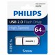 Флеш-диск 64 GB PHILIPS SNOW, разъем USB 2.0, фиолетовый, FM64FD70B/97 514080