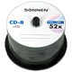 Диски CD-R SONNEN 700 Mb 52x Cake Box (упаковка на шпиле), КОМПЛЕКТ 50 шт., 512570 512570