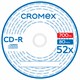 Диски CD-R CROMEX, 700 Mb, 52x, Cake Box (упаковка на шпиле), КОМПЛЕКТ 100 шт., 513778 513778