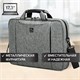 Сумка портфель BRAUBERG OFFICE с отделением для ноутбука 17,3", светло-серый меланж, 34х44х6 см, 272613 272613
