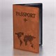 Обложка для паспорта "Passport Map", мягкая экокожа, коричневая, STAFF, 238876 238876
