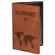 Обложка для паспорта "Passport Map", мягкая экокожа, коричневая, STAFF, 238876 238876