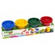 Пластилин-тесто для лепки BRAUBERG KIDS, 4 цвета, 200 г, яркие классические цвета, крышки-штампики, 106714 106714