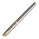 Ручка-роллер PARKER "IM Core Brushed Metal GT", серебристый матовый лак, позолота, черная, 1931663 142541