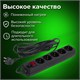Сетевой фильтр SONNEN U-3515, 5 розеток, с заземлением, выключатель, 10 А, 5 м, черный, 513490 513490