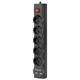 Сетевой фильтр DEFENDER DFS 753, 5 розеток, 2 разъема USB, 3 м, черный, 99753 512732