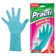 Перчатки МНОГОРАЗОВЫЕ резиновые PACLAN "Extra Dry", хлопчатобумажное напыление, 100% флок, размер L (большой) синие, вес 54 г, 7350, 407350 607083