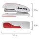 степлeр №24/6, 26/6 BRAUBERG "Extra", до 30 листов, серо-красный, 229088 229088
