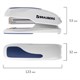 степлeр №24/6, 26/6 BRAUBERG "Extra", до 30 листов, серо-синий, 229087 229087