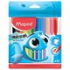 Фломастеры MAPED (Франция) "Color'Peps Ocean", 12 цветов, смываемые, вентилируемый колпачок, упаковка, европодвес, 845720 150764