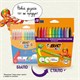 Фломастеры BIC "Kid Couleur", 12 цветов, суперсмываемые, вентилируемый колпачок, европодвес, 9202932 150647