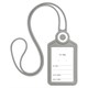 Бейдж вертикальный для пропуска и ID-карт, СИЛИКОНОВЫЙ, 85х54 мм, шнурок 42 см, серый, BRAUBERG, 238905 238905