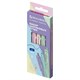 Ручки шариковые автоматические с грипом BRAUBERG "CLASSIC PASTEL", СИНИЕ, НАБОР 5 ШТ., пишущий узел 0,5 мм, линия письма 0,35 мм, 144470 144470