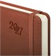 Ежедневник датированный 2027, А5, 138x213 мм, BRAUBERG "Optimal", под кожу, резинка, держатель для ручки, коричневый, 117936 117936