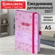 Ежедневник датированный 2027, А5, 138x213 мм, BRAUBERG "Vista Vibe", под кожу, резинка-фиксатор, розовый, 117943 117943