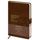Ежедневник датированный 2027, А5, 138х213 мм, BRAUBERG "Trace", под кожу, ремешок, темно-коричневый, 117980 117980