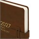 Ежедневник датированный 2027, А5, 138х213 мм, BRAUBERG "Trace", под кожу, ремешок, темно-коричневый, 117980 117980