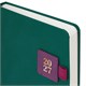 Ежедневник датированный 2027, А5, 138х213 мм, BRAUBERG "Accent", под кожу, держатель, зеленый/бордо, 118004 118004