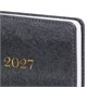 Ежедневник датированный 2027, А5, 138х213 мм, BRAUBERG "Elegant", под кожу, застежка, черный, 118016 118016