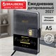 Ежедневник датированный 2027, А5, 138х213 мм, BRAUBERG "Elegant", под кожу, застежка, черный, 118016 118016