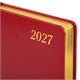 Ежедневник датированный 2027 в подарочном наборе с обложкой для паспорта, BRAUBERG, под кожу, "Iguana", красный, 118701 118701