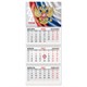 Календарь квартальный 2027 г., 3 блока, 3 гребня, магнитный курсор, мелованная бумага, BRAUBERG, "Символика РФ", 118327 118327